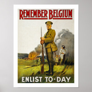Póster Recuerde Bélgica (blanco)