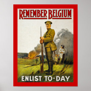 Póster Recuerde Bélgica (la lona)