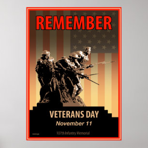 Póster Recuerde el Día de los Veteranos