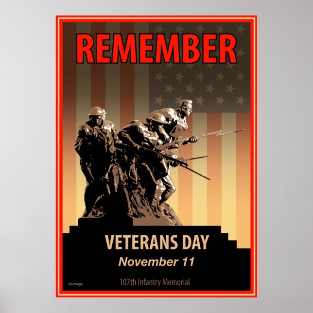 Póster Recuerde el Día de los Veteranos (Frente)