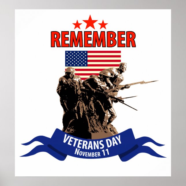 Póster Recuerde el Día de los Veteranos (Frente)
