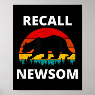 Póster Recuerde Gavin Newsom, Gobernador Newsom, Bear & a