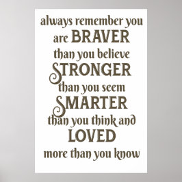 Póster recuerde siempre que es más valiente de lo que cre