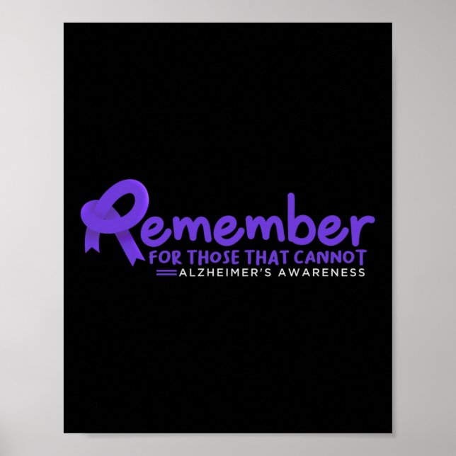 Póster Recuerden Para Aquellos Que No Pueden Alzheimer (Frente)