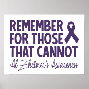 Póster Recuerden Para Aquellos Que No Pueden Alzheimer La