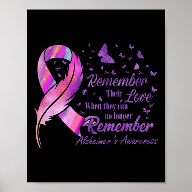 Póster Recuerden su amor la conciencia de Alzheimer (Frente)