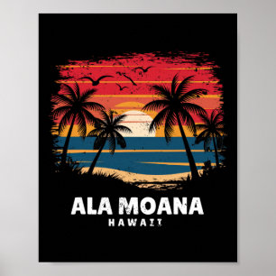 Póster Recuerdo de Ala Moana Beach Hawaii Surfboarder Pal