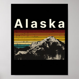 Póster Recuerdo de Alaska Senderismo Montañas Atardecer V