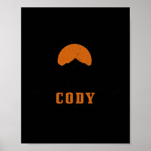 Póster Recuerdo de Cody Wyoming Montañas Antiguas Usa Amé