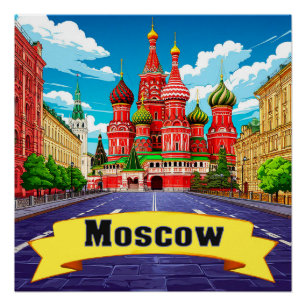 Póster 🧲 Recuerdo de Explorador de Moscú Rusia