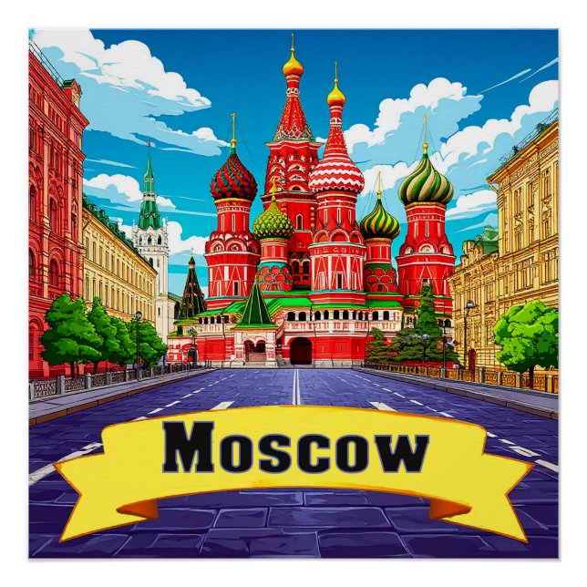 Póster 🧲 Recuerdo de Explorador de Moscú Rusia (Anverso)
