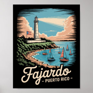 Póster Recuerdo de Fajardo Puerto Rico