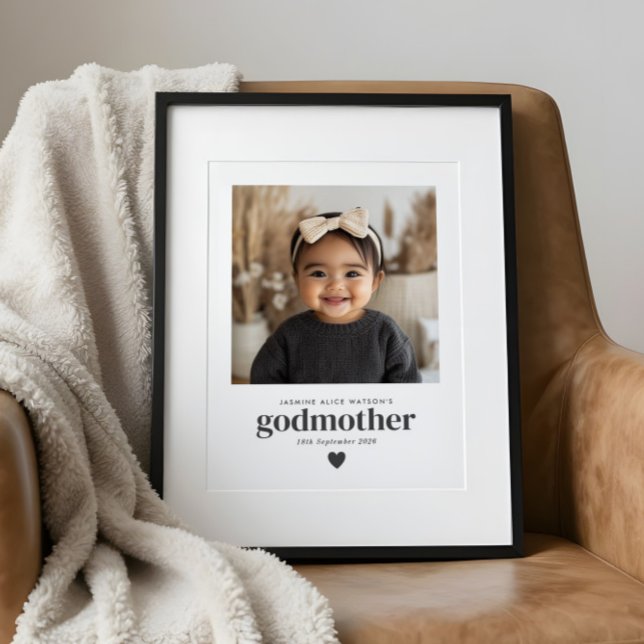 Póster Recuerdo de Foto de Madrina (Godmother Photo Keepsake Poster)