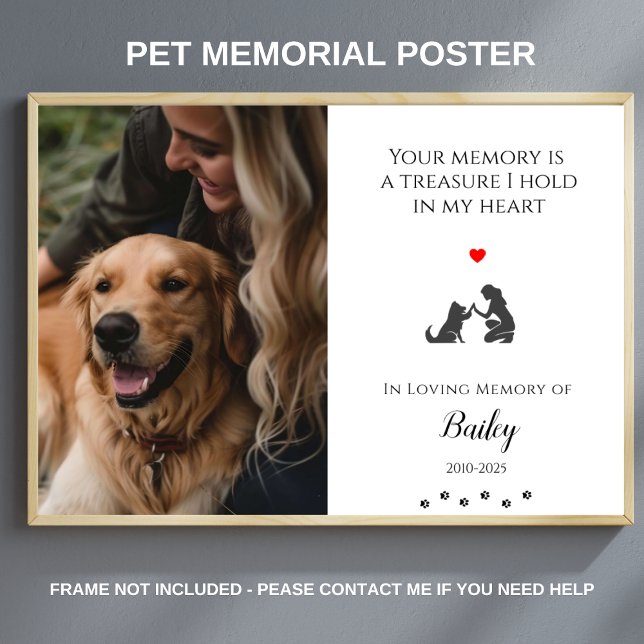 Póster Recuerdo de Foto de Mascota Cita de Pérdida de Mas (Subido por el creador)