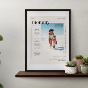 Póster Recuerdo de Foto Personalizada de Mamá con Diseño