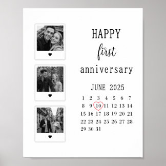 Póster Recuerdo de foto romántica de aniversario de parej