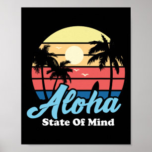 Póster Recuerdo de Hawái Playa Hawaiana Surfista Surf