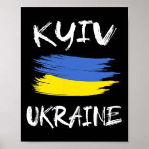 Póster Recuerdo de Kiev Ucrania Bandera del país ucranian