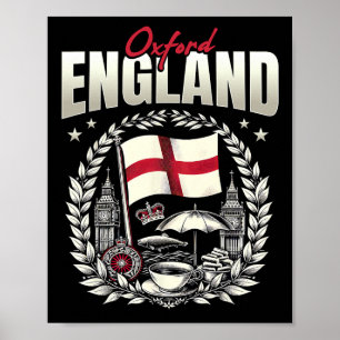Póster Recuerdo de la bandera de Oxford Inglaterra Vacaci