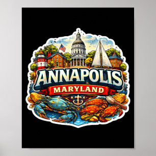 Póster Recuerdo de la ciudad de Annapolis Maryland Estado
