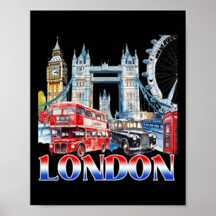 Póster Recuerdo de la ciudad de Londres Vibra de vacacion