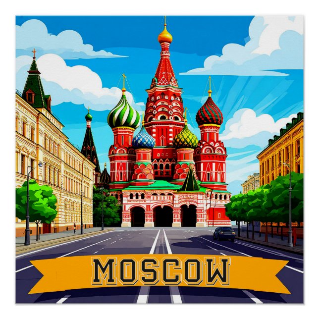 Póster 🧲 Recuerdo de la ciudad de Moscú Rusia (Anverso)