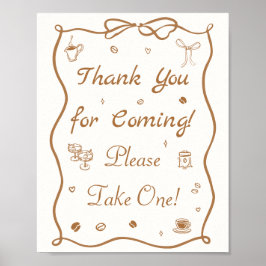 Póster Recuerdo de la lluvia de regalos de boda Café Love