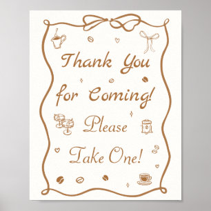 Póster Recuerdo de la lluvia de regalos de boda Café Love