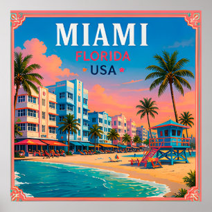 Póster 🌴 Recuerdo de la playa de Miami Florida desde Sou