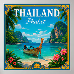 Póster 🌴 Recuerdo de la playa de Phuket Tailandia de via