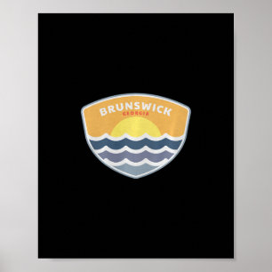 Póster Recuerdo de la puesta de sol en la playa de Brunsw