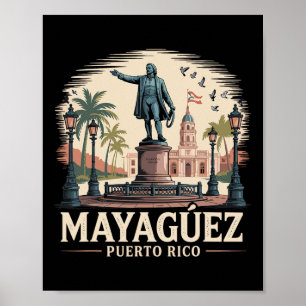 Póster Recuerdo de Mayaguez Puerto Rico