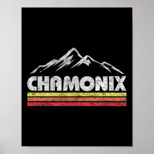 Póster Recuerdo de montaña retro Chamonix vintage para ho