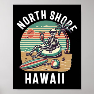 Póster Recuerdo de North Shore Oahu Hawái Surf hawaiano