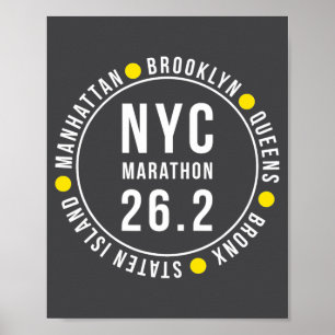 Póster Recuerdo de Nueva York Nyc Corredor de Maratón