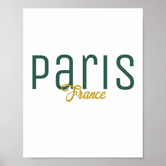 Póster Recuerdo de París, Francia (Frente)