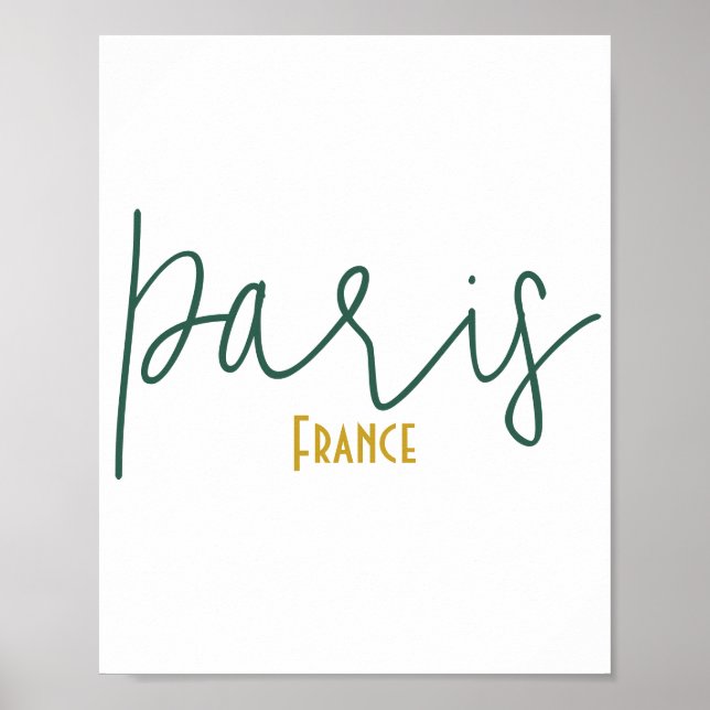 Póster Recuerdo de París, Francia (Frente)