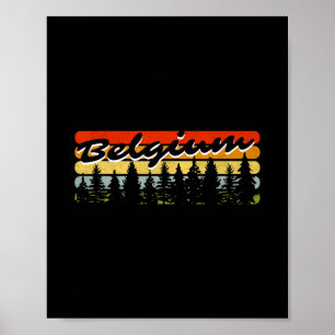 Póster Recuerdo de puesta de sol en bosque de Bélgica cab
