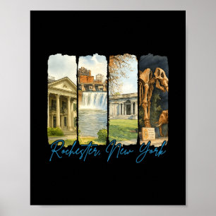 Póster Recuerdo de Rochester Nueva York con Pincelada Via