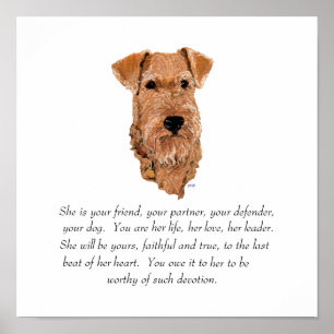 Póster Recuerdo de Terrier Irlandés - Hembra