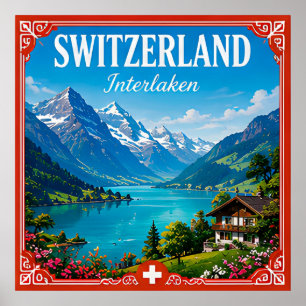 Póster 🏔️ Recuerdo de vacaciones alpinas en Interlaken S