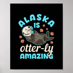 Póster Recuerdo de vacaciones de nutria marina de Alaska 