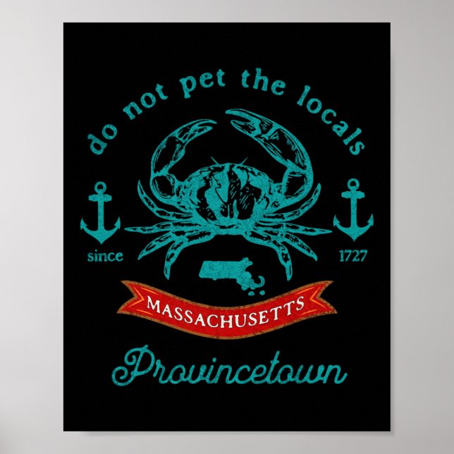 Póster Recuerdo de vacaciones de pesca de cangrejo M Prov (Frente)
