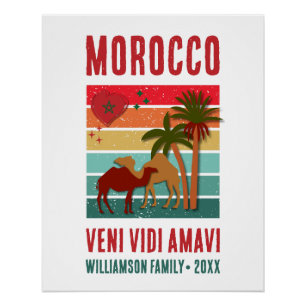 Póster Recuerdo de vacaciones de reunión familiar en Marr