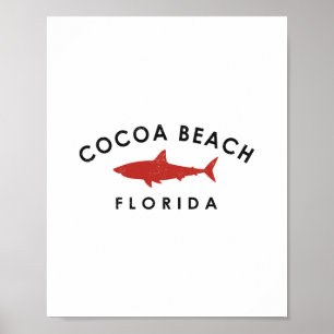 Póster Recuerdo de vacaciones de tiburones en Cocoa Beach