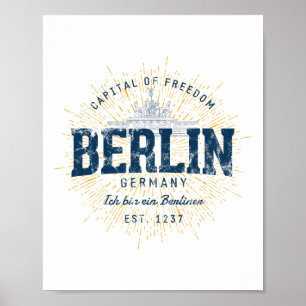 Póster Recuerdo de vacaciones en Alemania Berlín vintage 