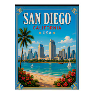 Póster 🌊 Recuerdo de vacaciones en la playa de San Diego