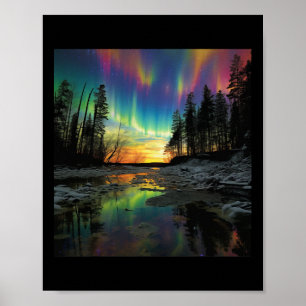 Póster Recuerdo de vacaciones en Minnesota Luces del Nort