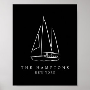 Póster Recuerdo de vela del Yacht Club de The Hamptons Nu