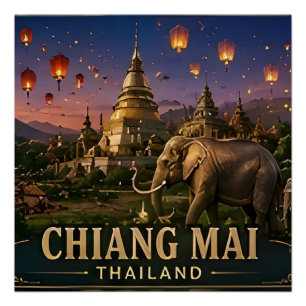Póster 🧲 Recuerdo de viaje a Chiang Mai Tailandia para v